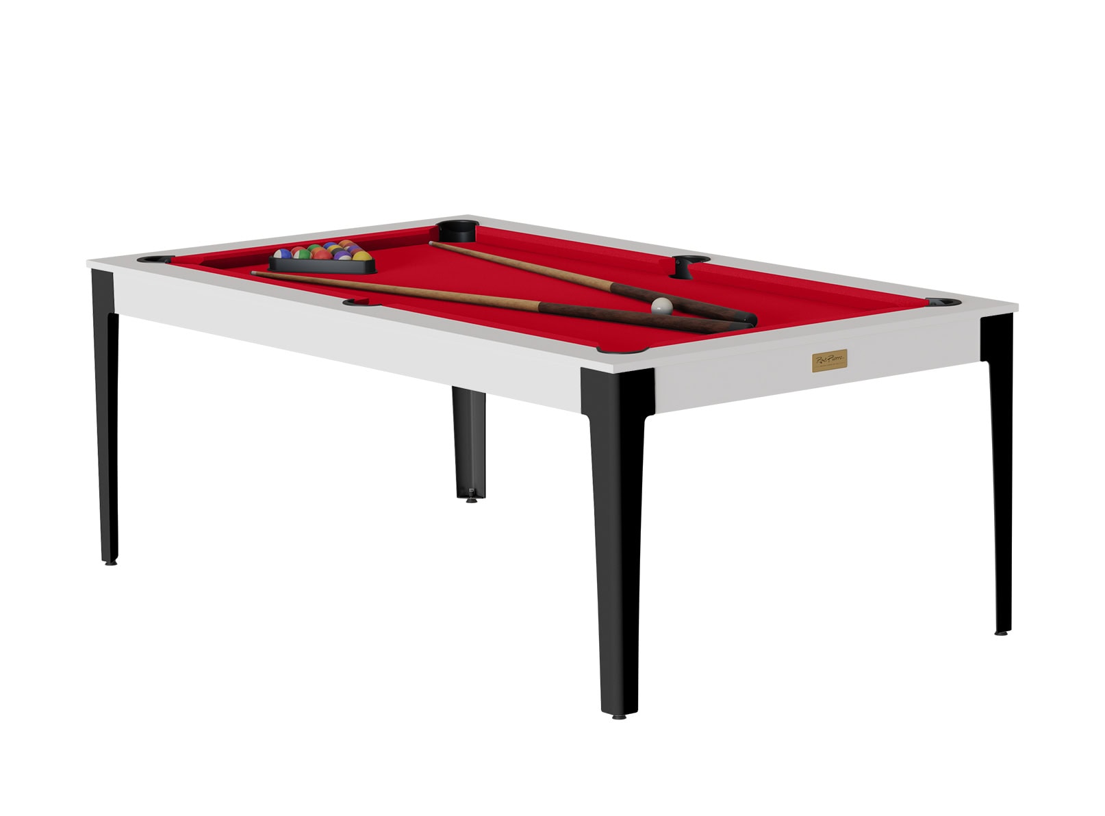 rene-pierre-elan-billard-table-blanc-pieds-noirs-ardoise image 1