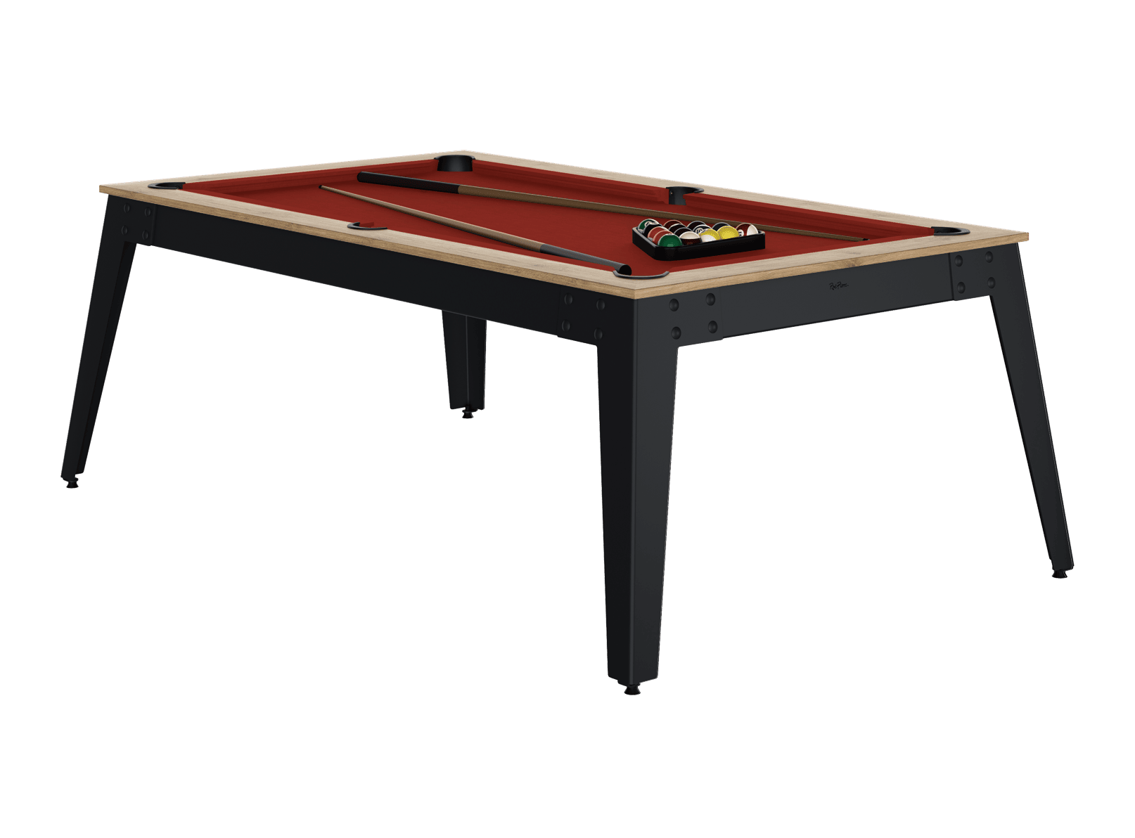 rene-pierre-steel-billard-table-ch-ne-sabl-noir-ardoise image 2