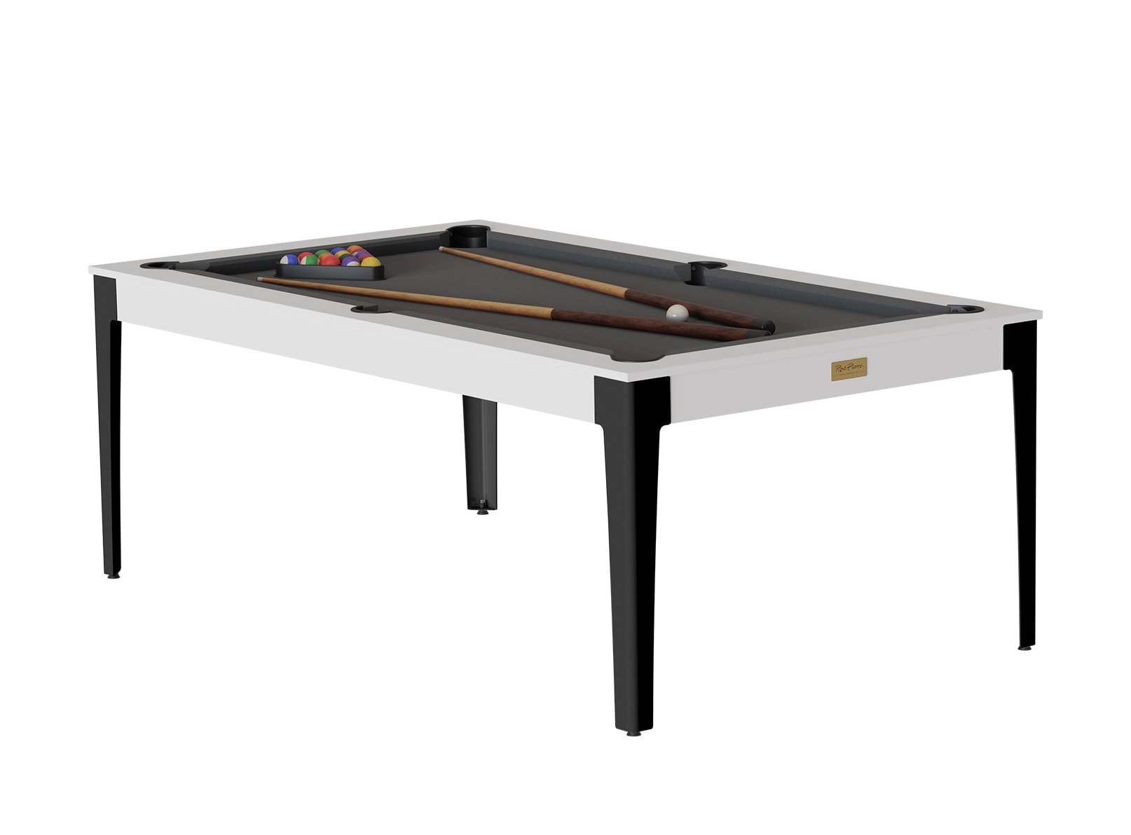 rene-pierre-elan-billard-table-blanc-pieds-noirs-ardoise image 3