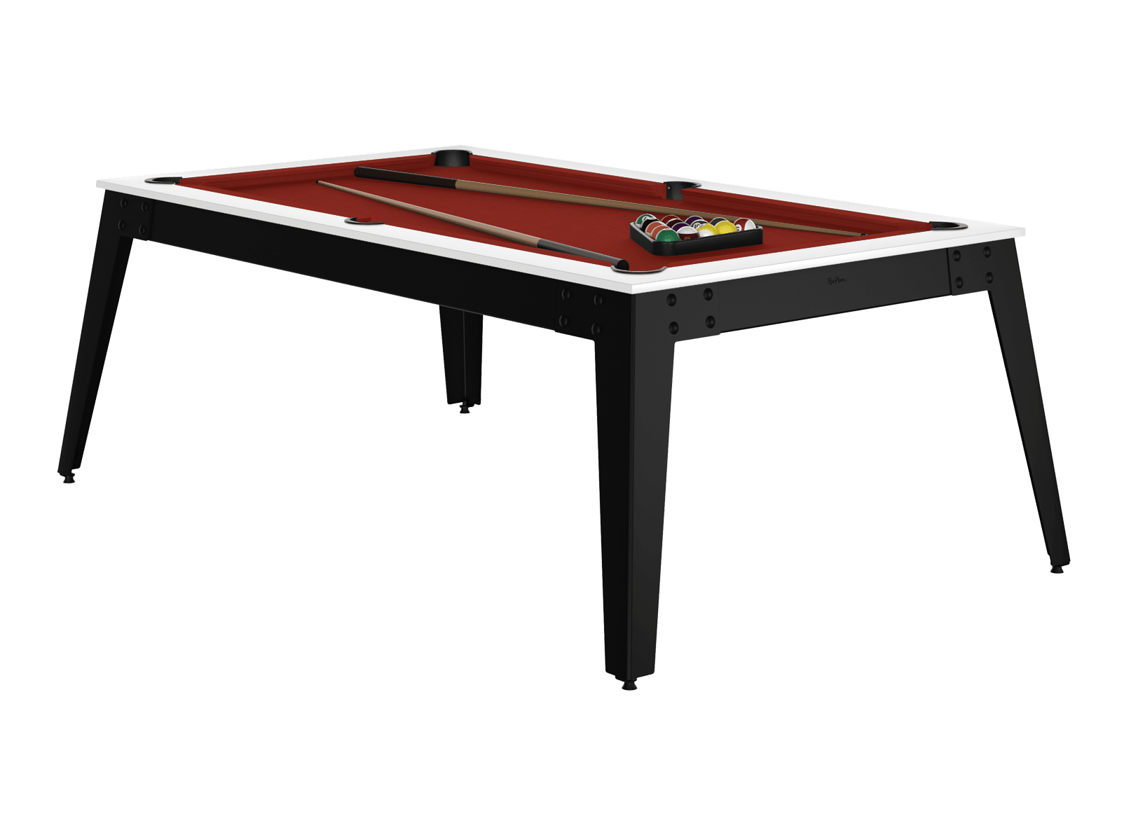 ren-pierre-steel-billard-blanc-noir-convertible-ardoise image 1