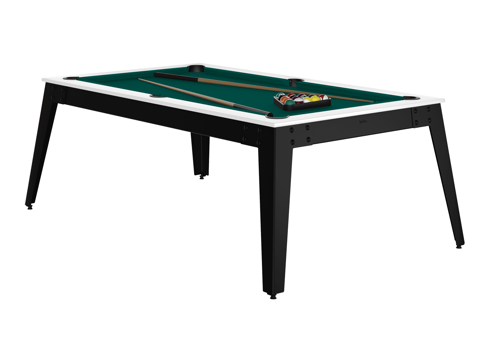ren-pierre-steel-billard-blanc-noir-convertible-ardoise image 2