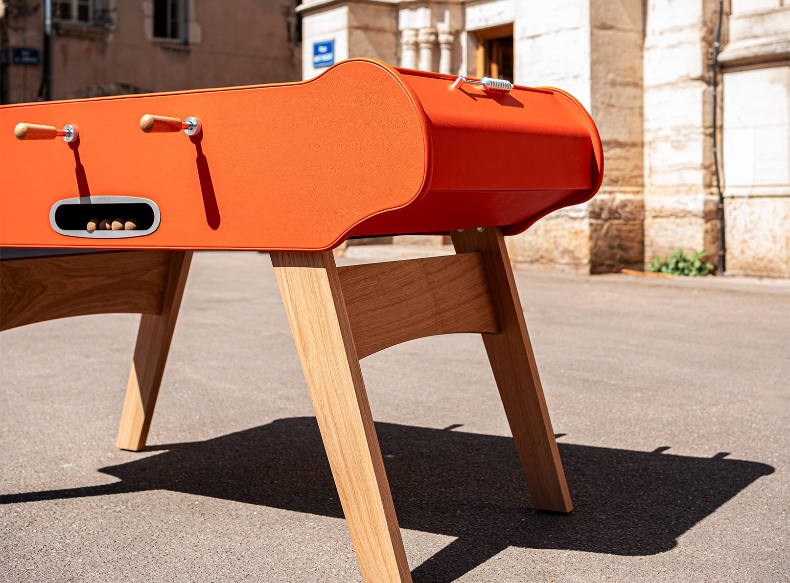 rene-pierre-cuir-baby-foot-int-rieur-orange-ch-ne-massif image 3