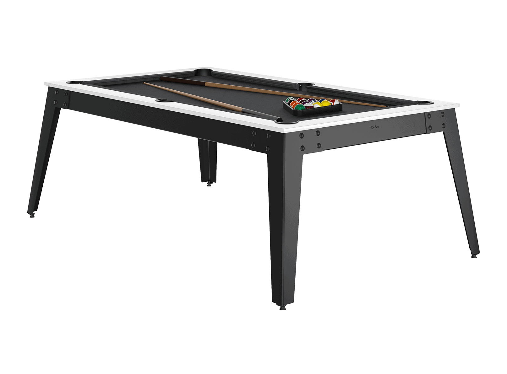 ren-pierre-steel-blanc-gris-billard-table-ardoise image 2
